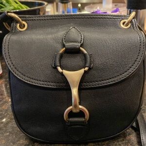 Vintage Black Leather Massino Dutti Crossbody Horsebit Purse